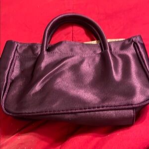 Purple SatinTote with Short Handles